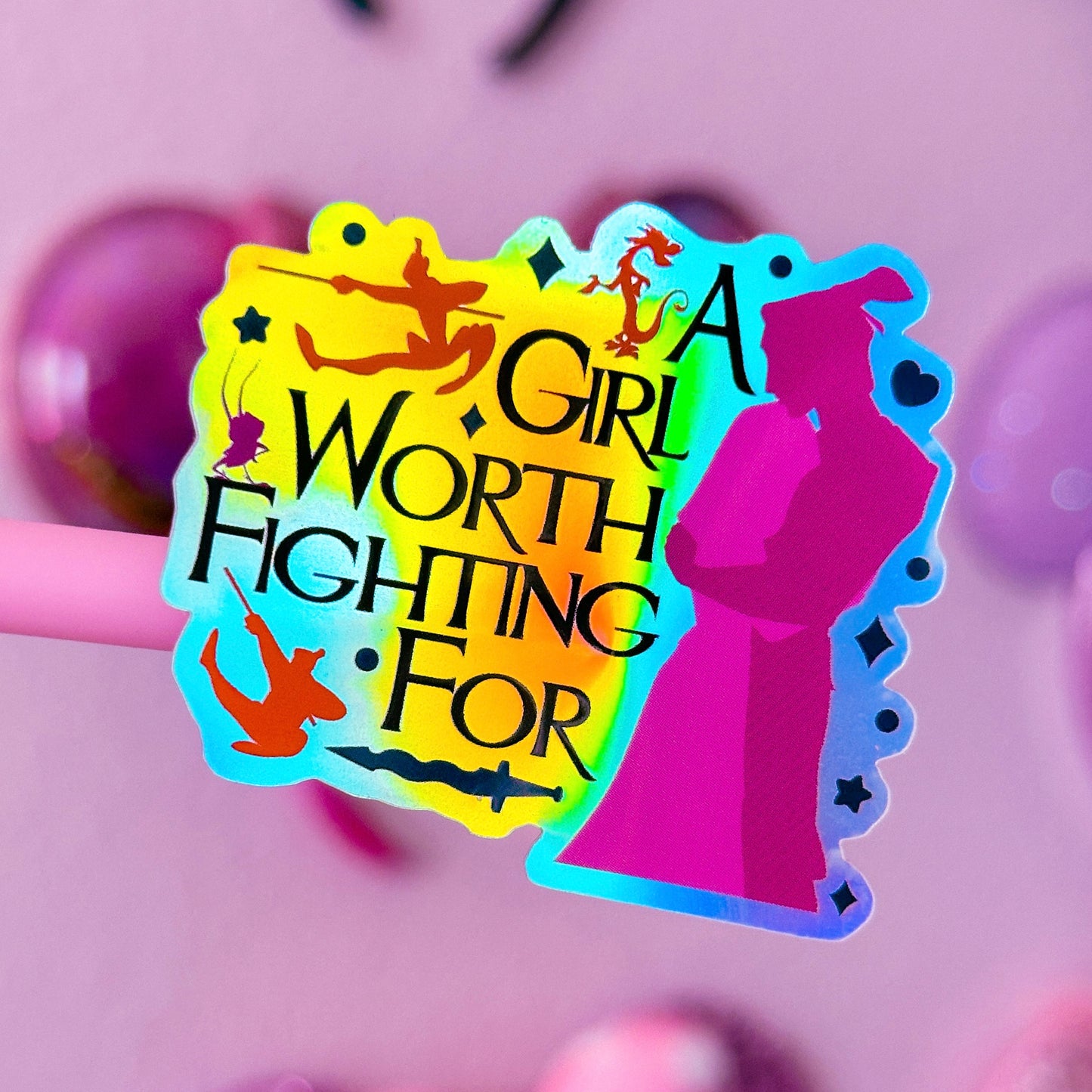 Waterproof Sticker - (Mulan) A Girl Worth Fighting For