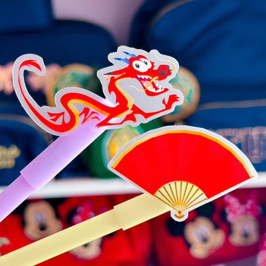 Waterproof Sticker - (Mulan) Lucky Friend & Fan