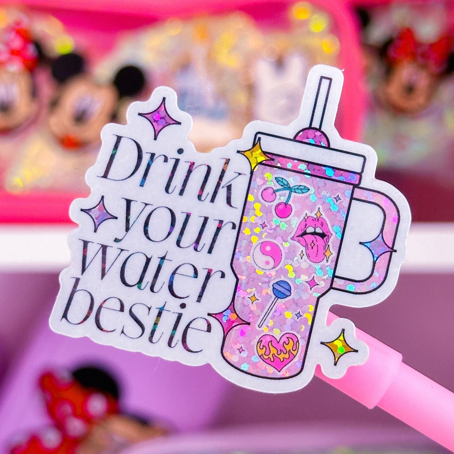 Waterproof Sticker - Drink Your Water Bestie