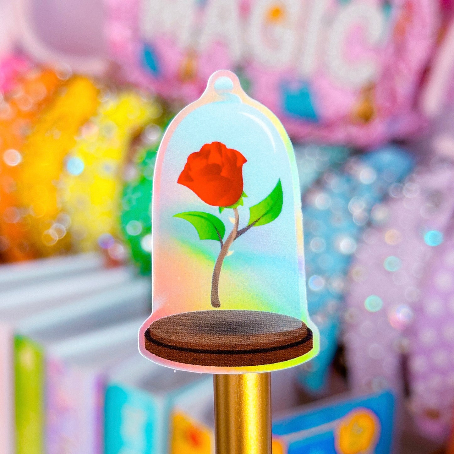Waterproof Sticker - (Belle) XS Glass Rose