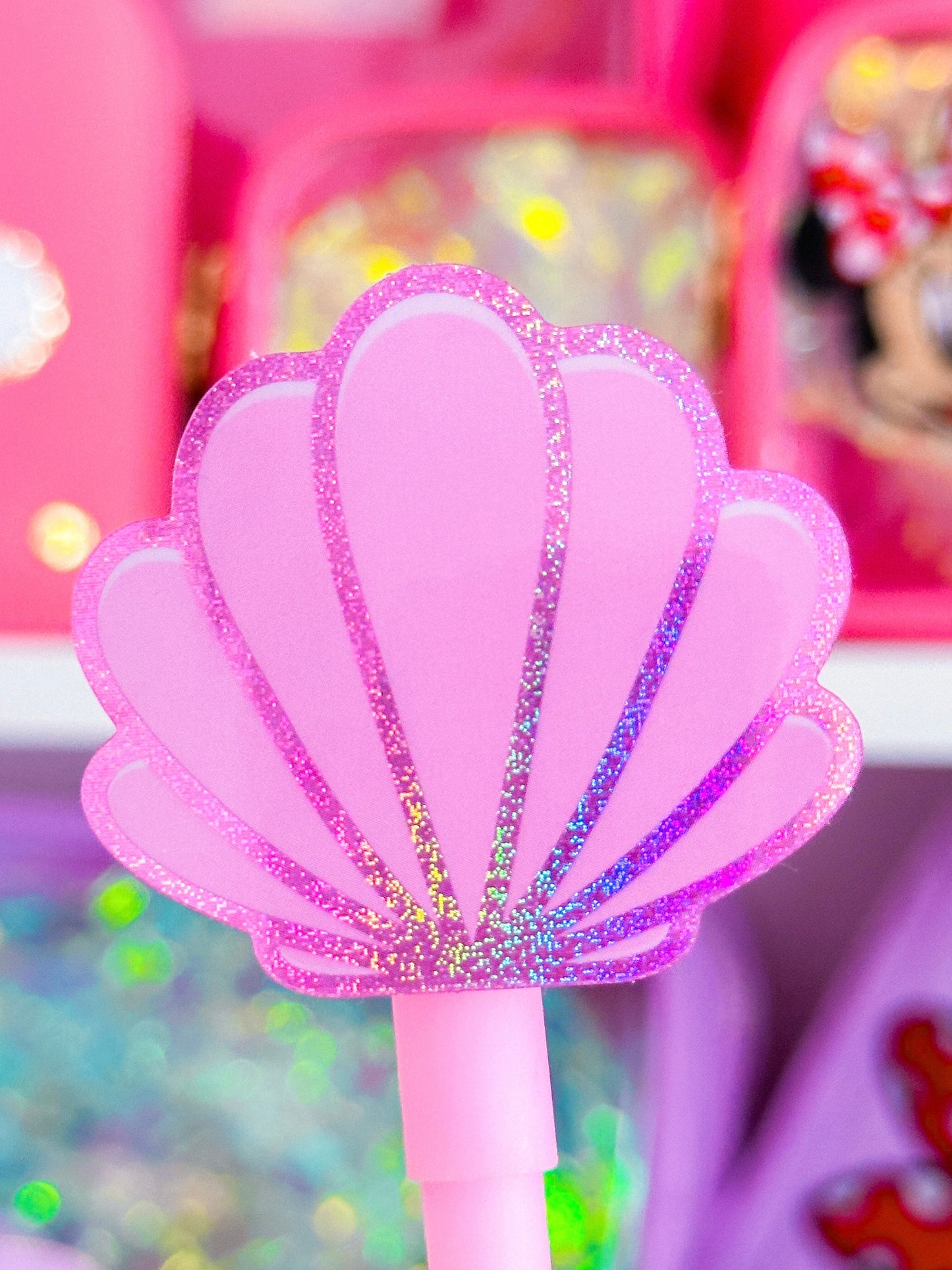 Waterproof Sticker - (Ariel) Pink Shell