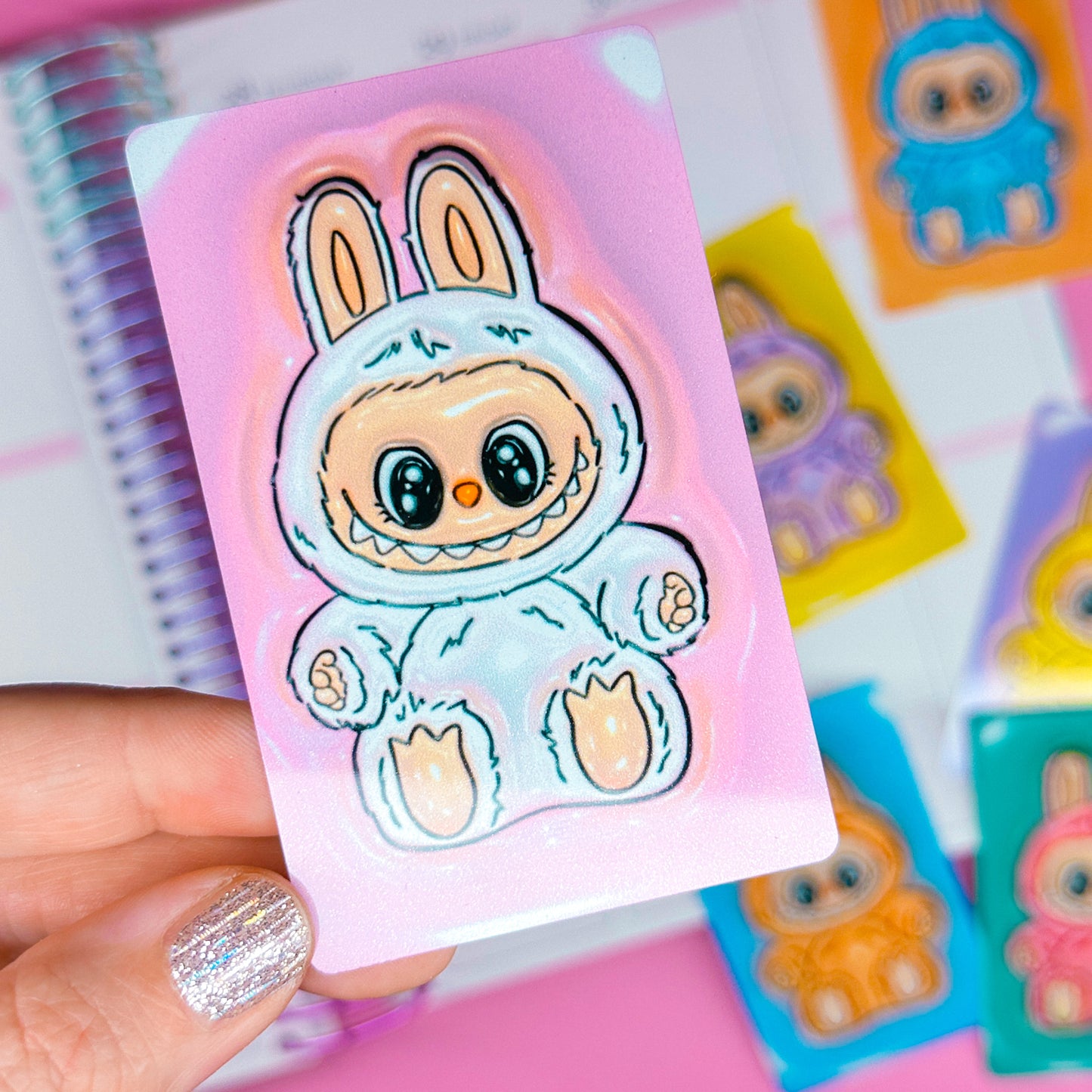 Metal Washi Card - Lil' Rainbow Bubus