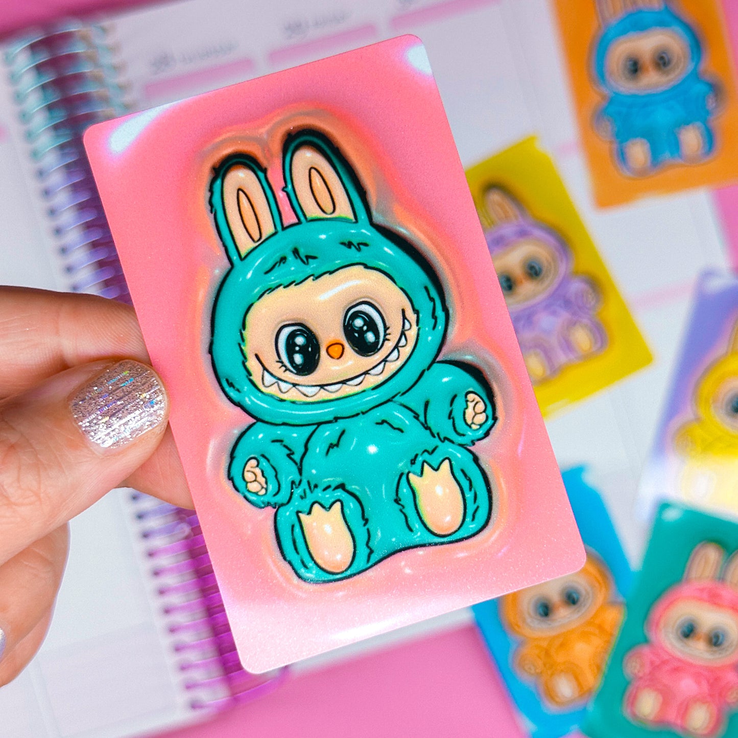 Metal Washi Card - Lil' Rainbow Bubus