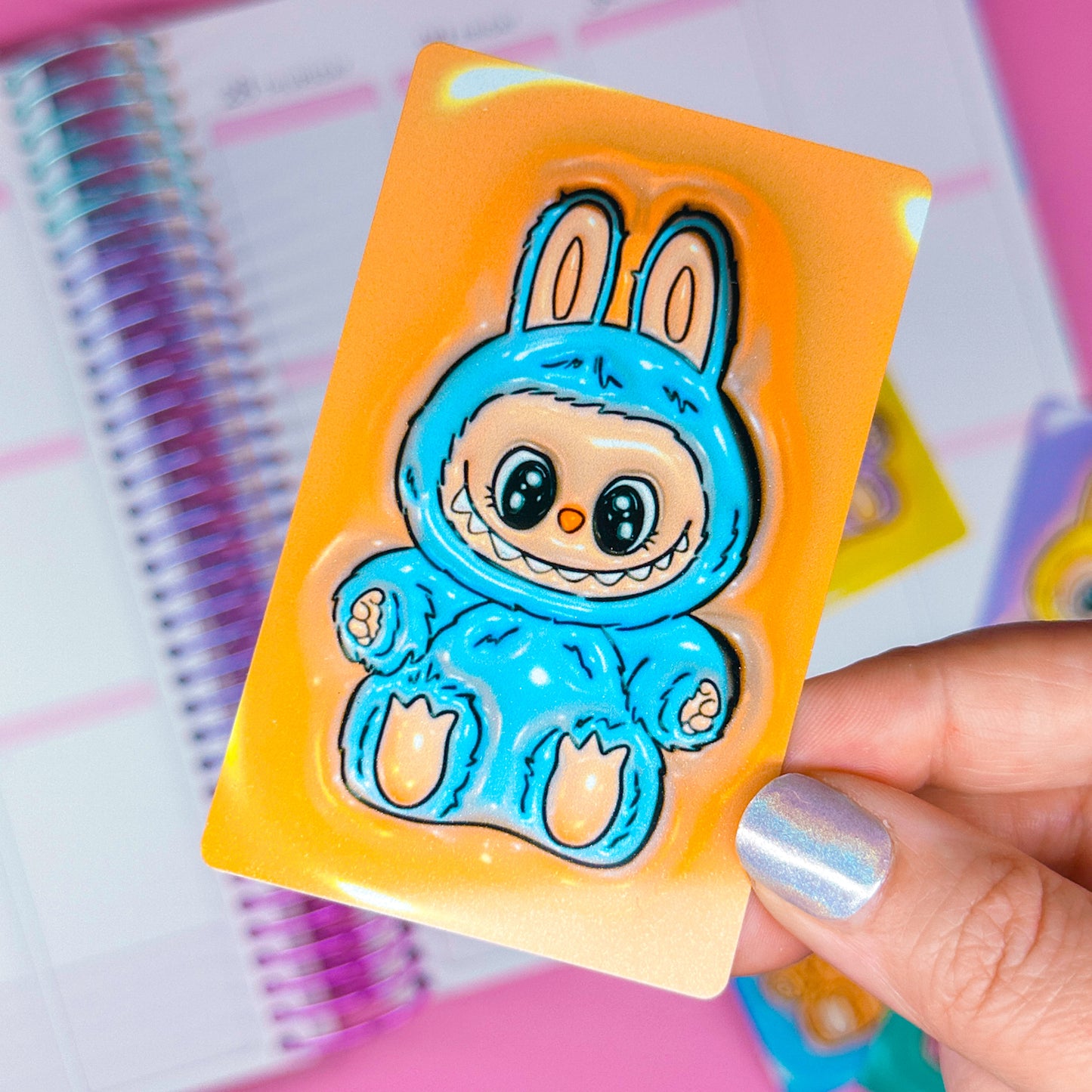 Metal Washi Card - Lil' Rainbow Bubus