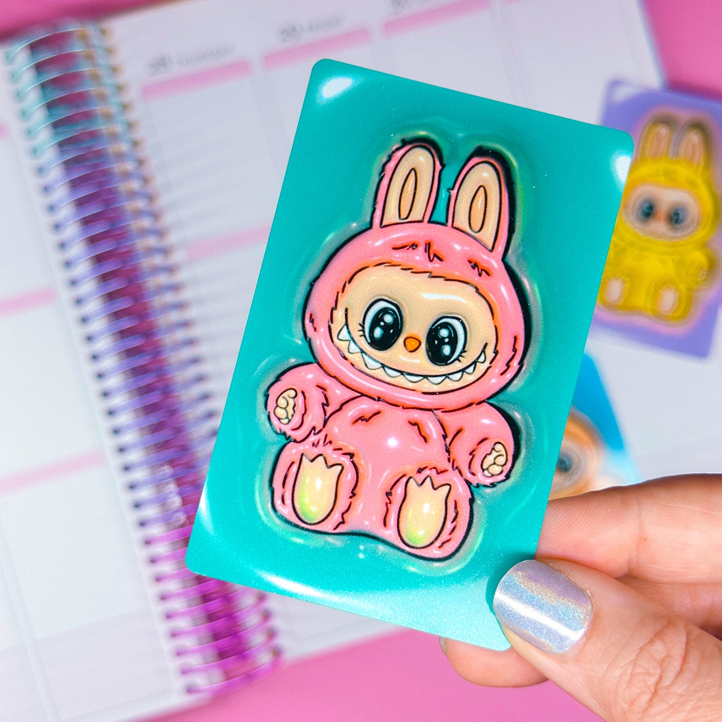 Metal Washi Card - Lil' Rainbow Bubus