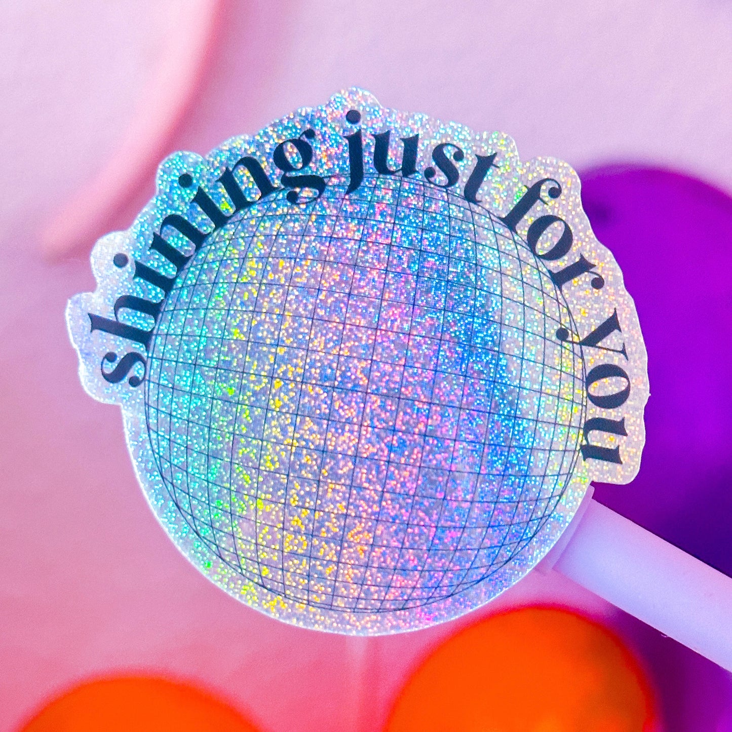 Glitter Waterproof Sticker - Mirrorball