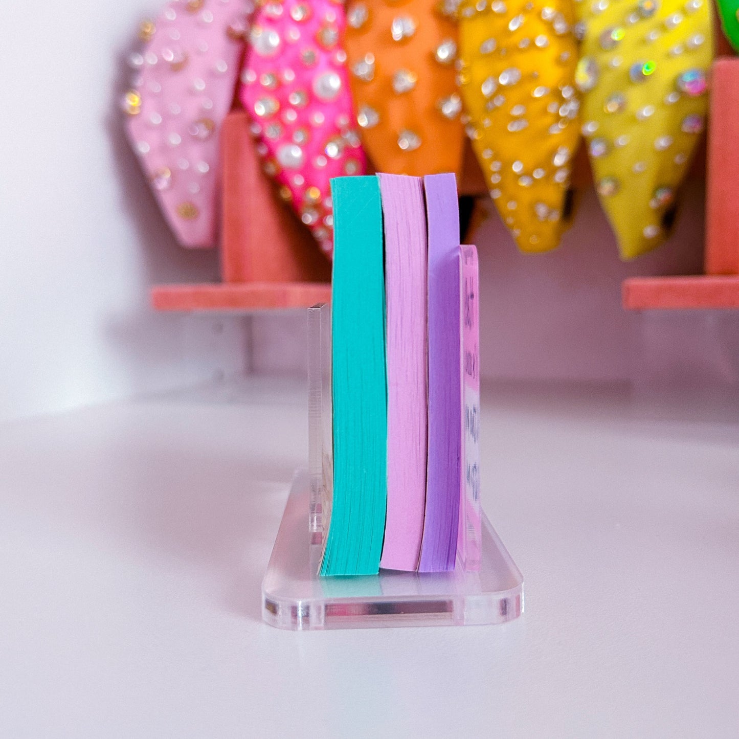 Acrylic Sticky Note Holder - Pink Nametag