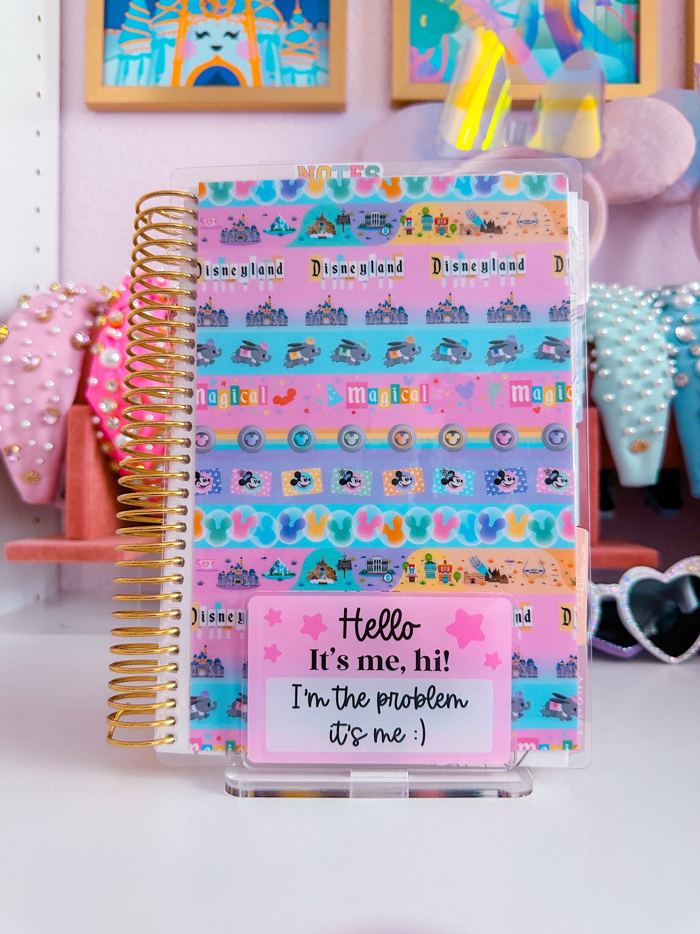 Acrylic Sticky Note Holder - Pink Nametag