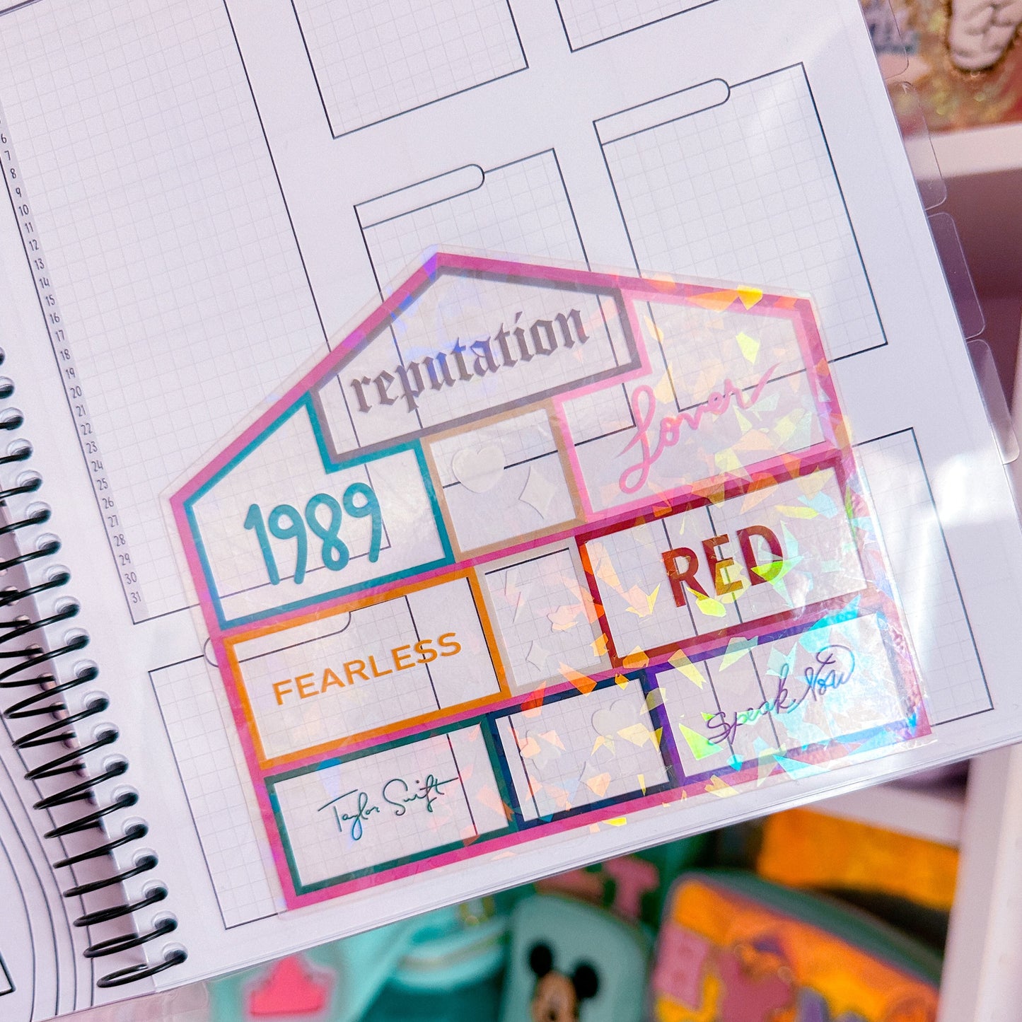 Waterproof Sticker - EXTRA LARGE Cracked Ice Lover House (Transparent)