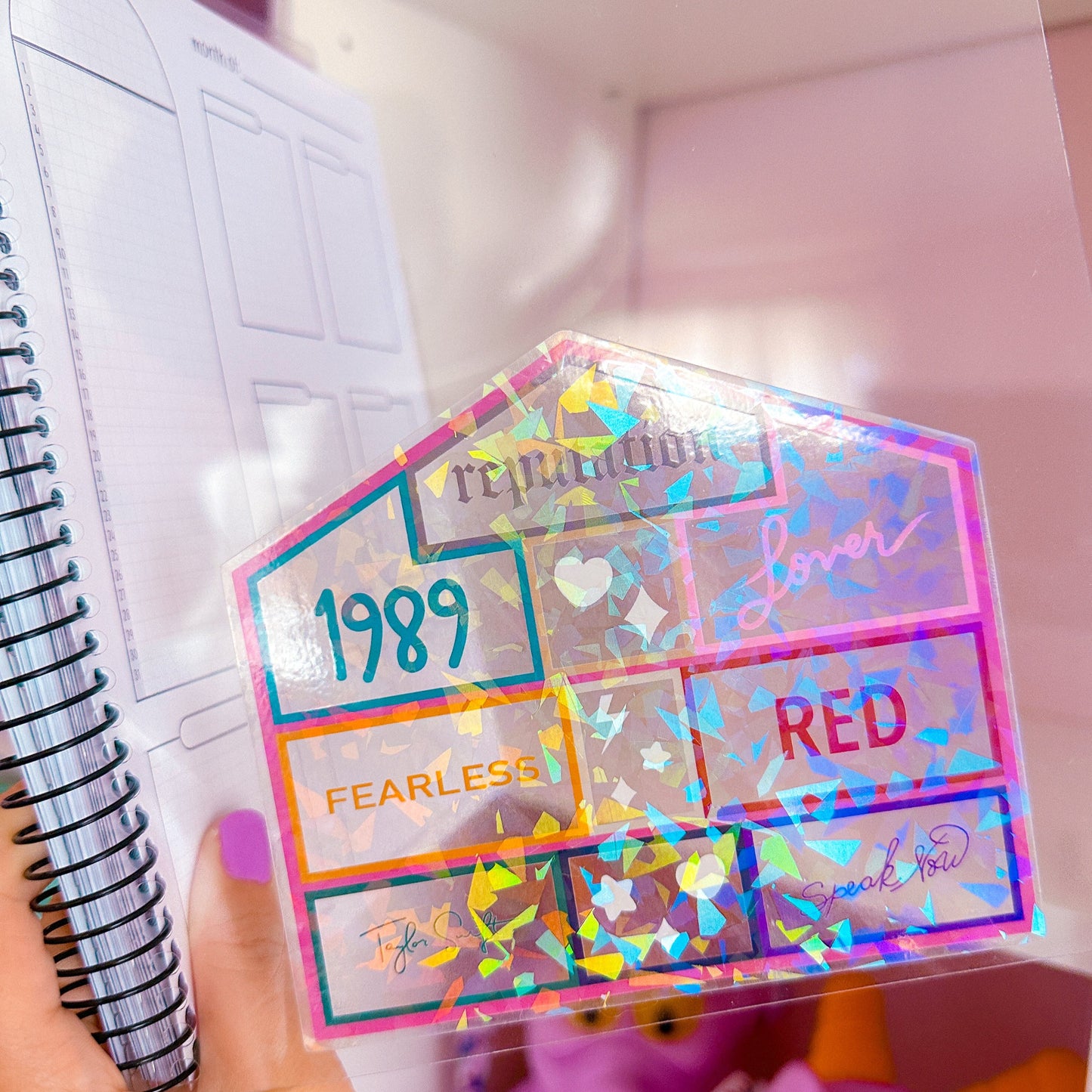 Waterproof Sticker - EXTRA LARGE Cracked Ice Lover House (Transparent)