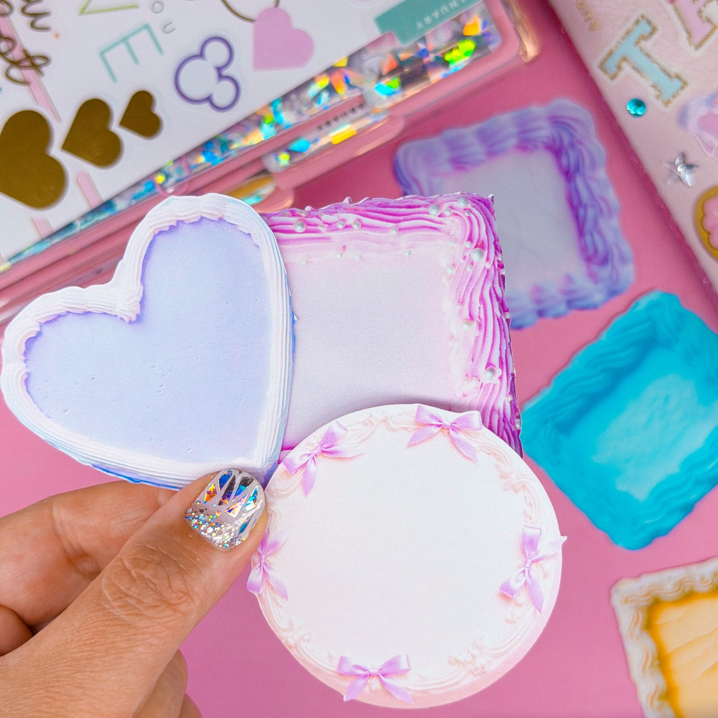 Journaling Paper Sticker - Pastel Rainbow Cakes