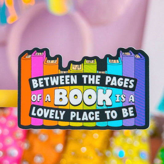 Waterproof Sticker - BOOKISH Rainbow Book Stack