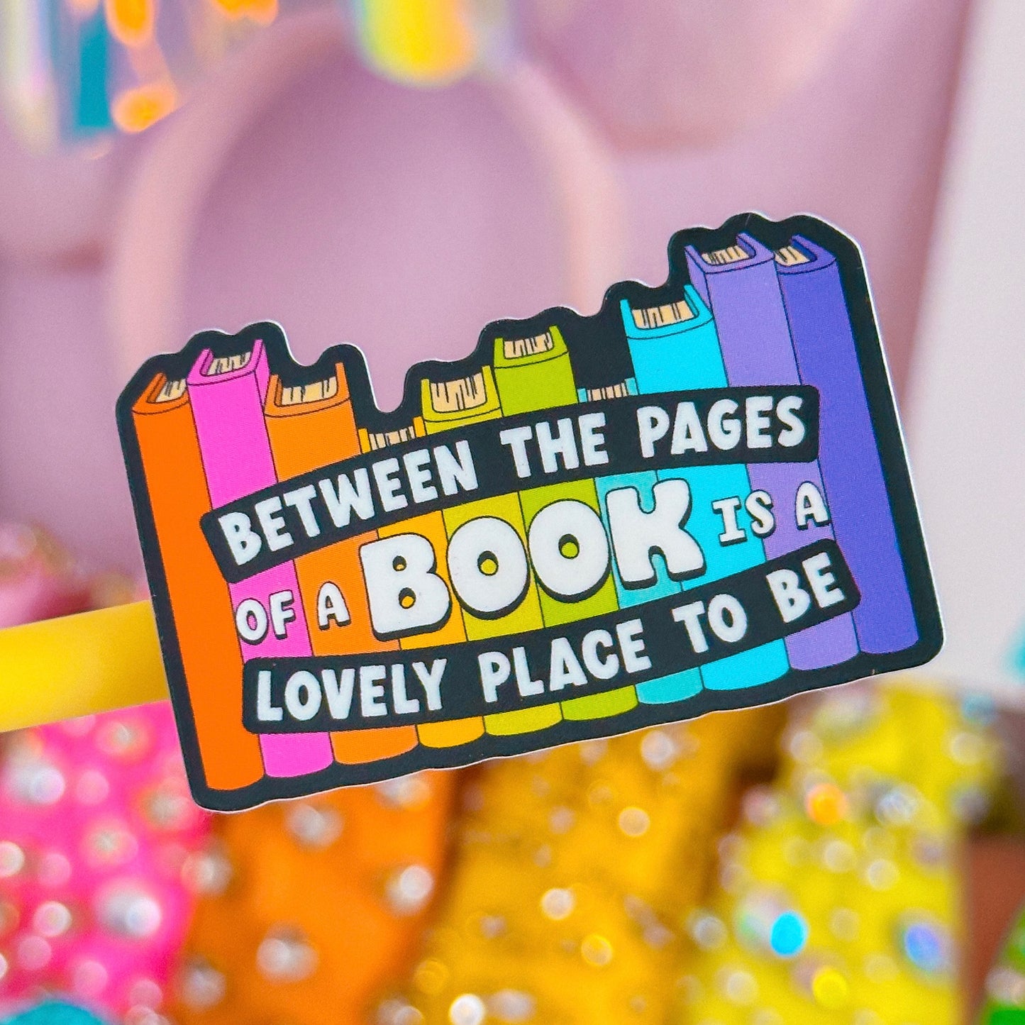 Waterproof Sticker - BOOKISH Rainbow Book Stack