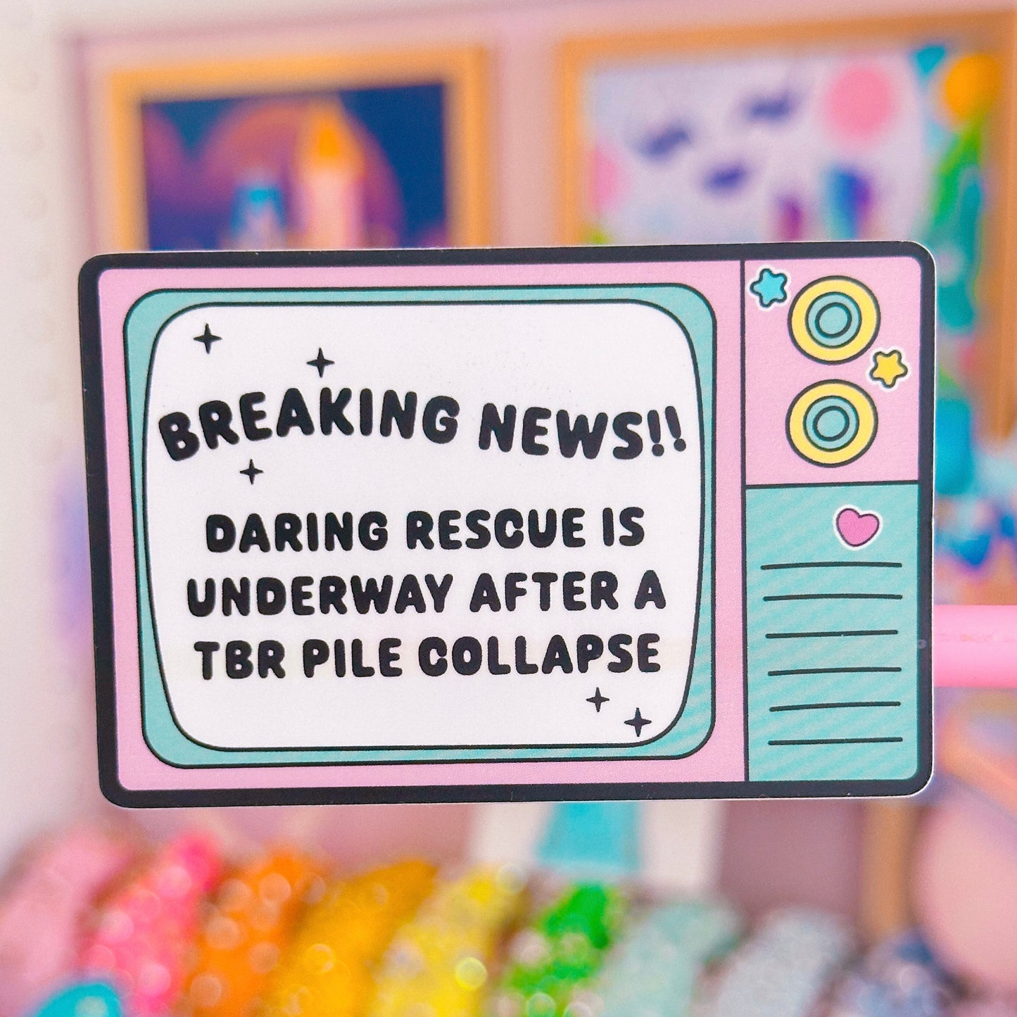Waterproof Sticker - BOOKISH Breaking News! TBR