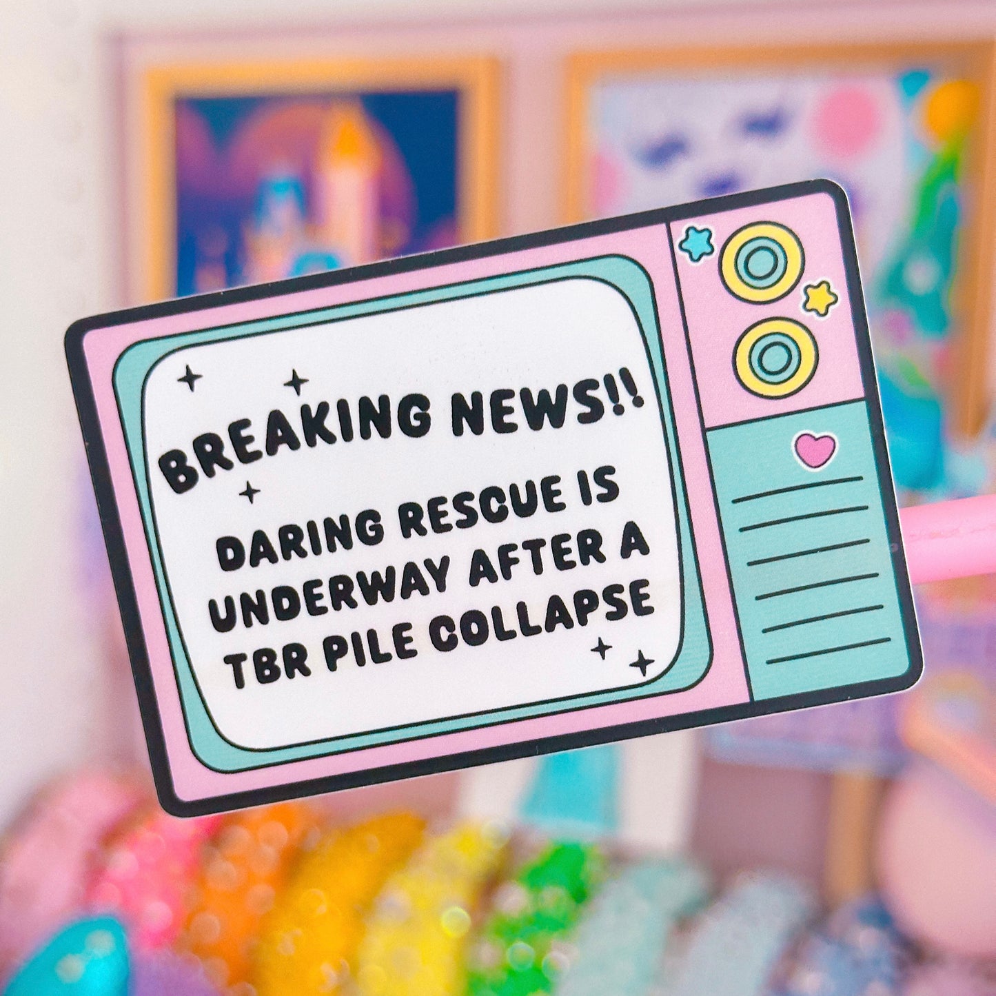Waterproof Sticker - BOOKISH Breaking News! TBR