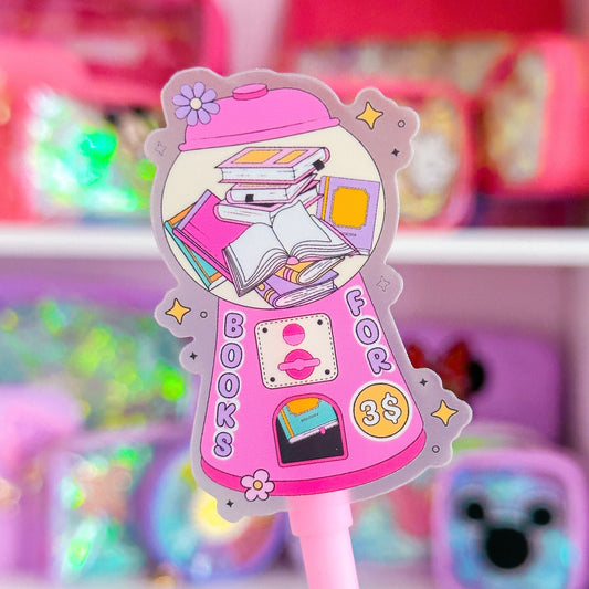 Waterproof Sticker - BOOKISH Book Gumball Machine