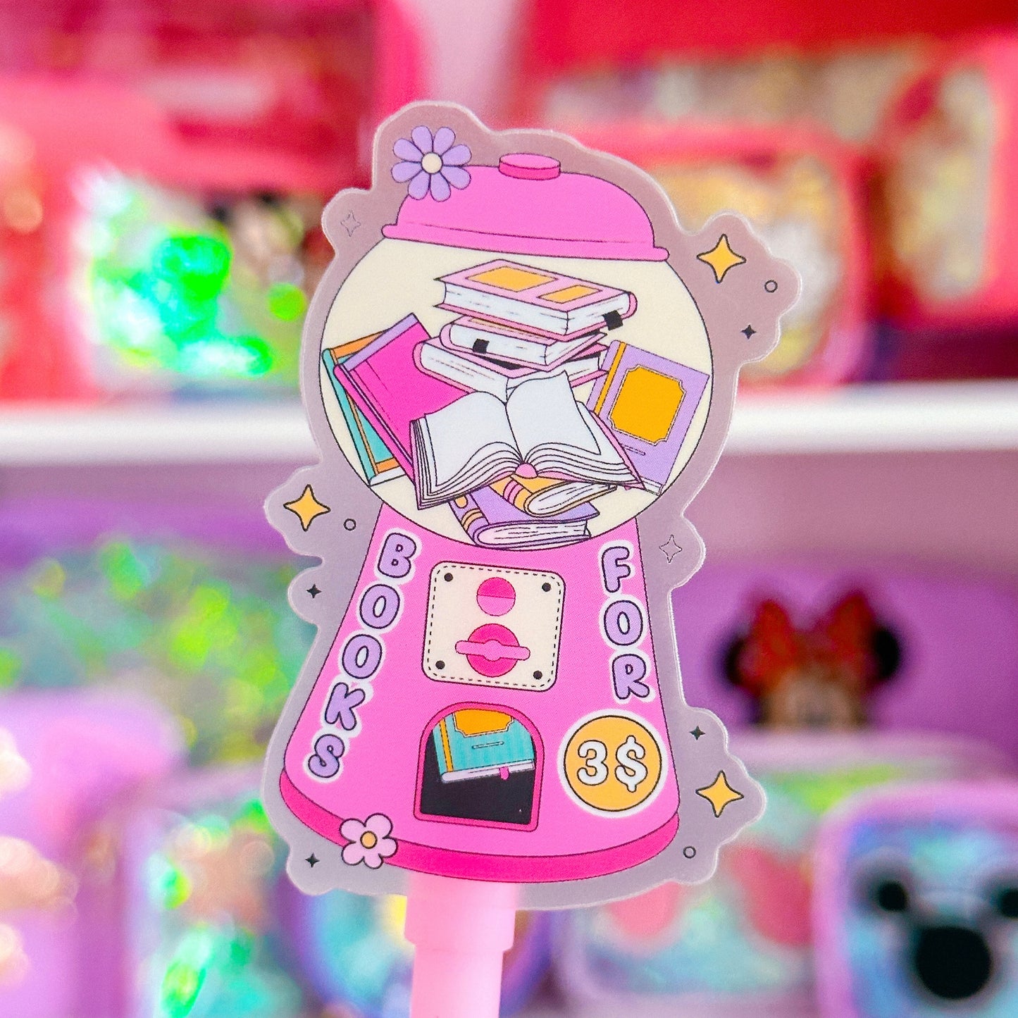 Waterproof Sticker - BOOKISH Book Gumball Machine