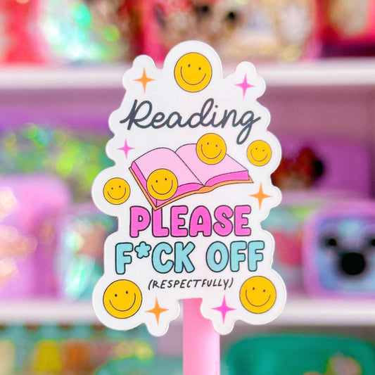 Waterproof Sticker - BOOKISH Reading... Please F*ck Off