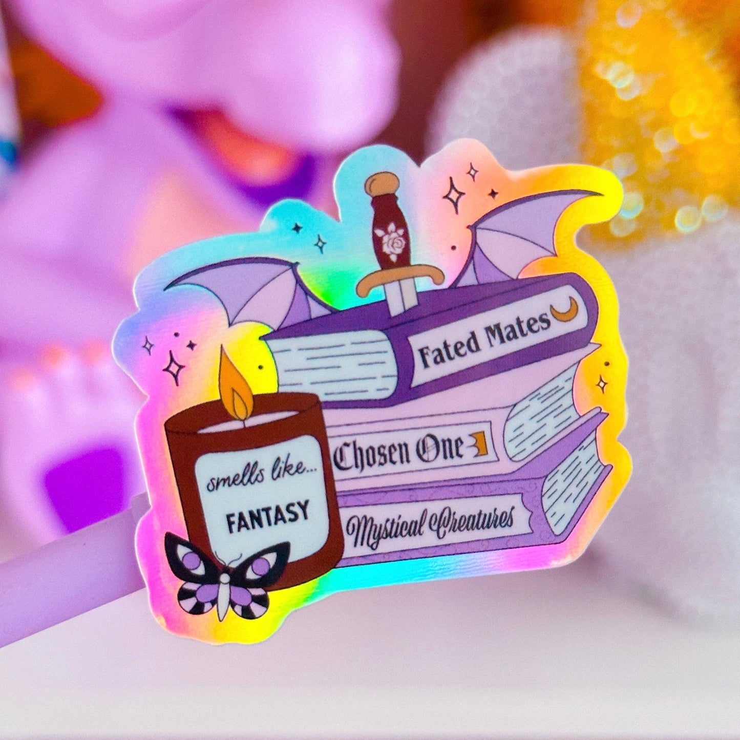 Waterproof Sticker - BOOKISH Fantasy Book Stack