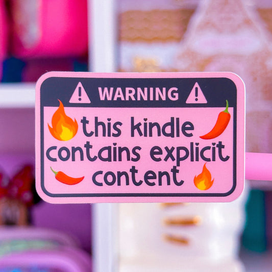 Waterproof Sticker - BOOKISH Explicit Material Kindle Warning