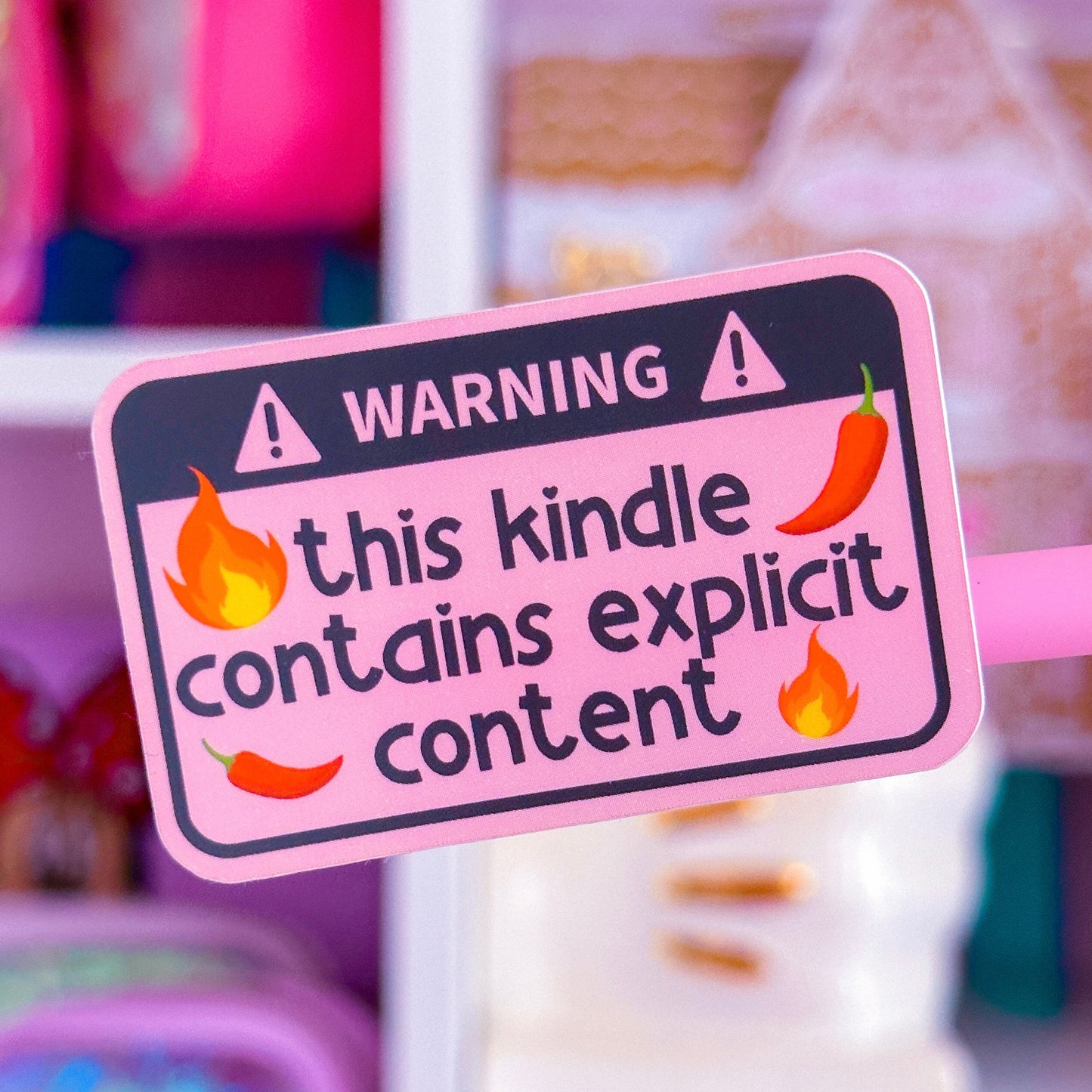 Waterproof Sticker - BOOKISH Explicit Material Kindle Warning