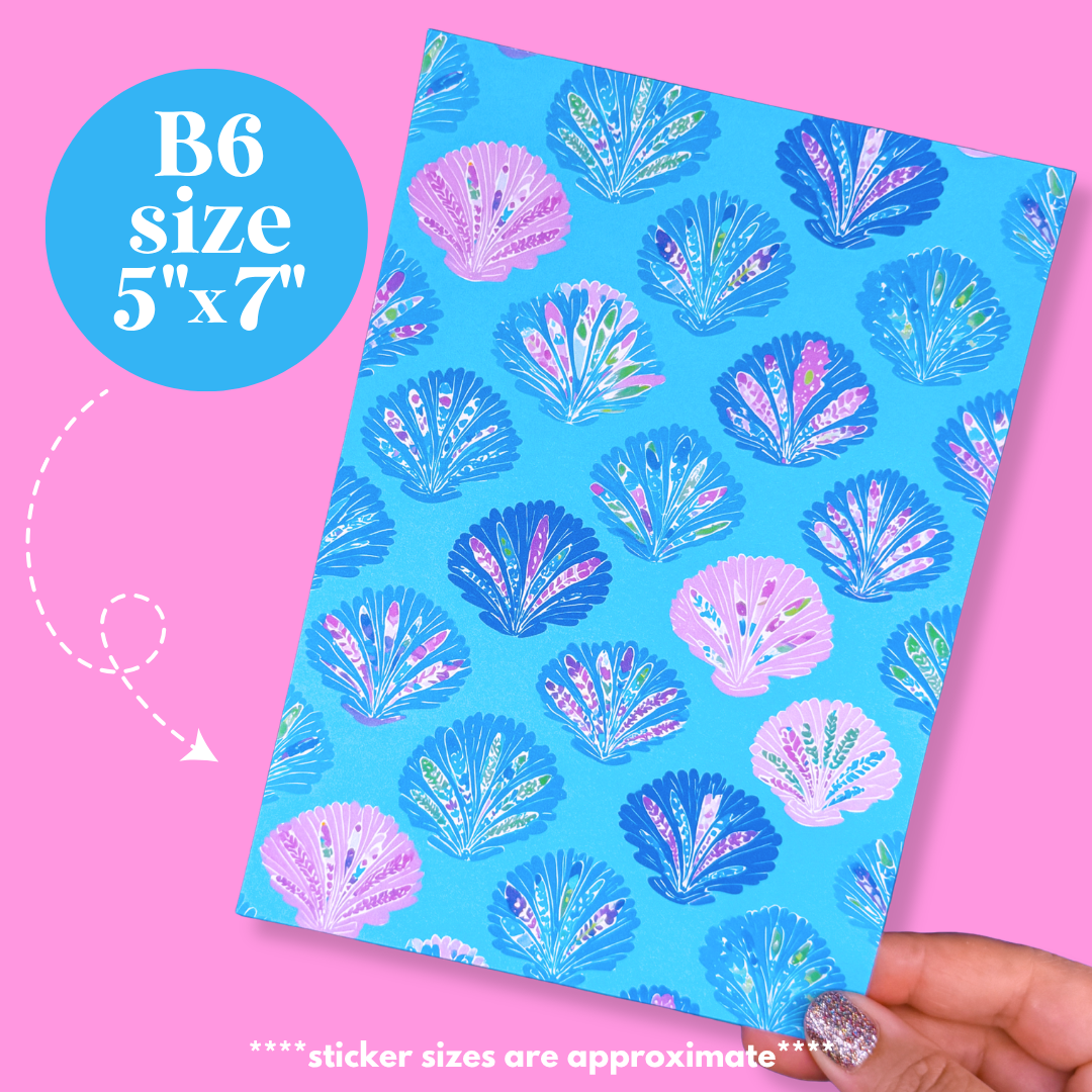 Journaling Paper Sticker - 5x7 Full Page Background Stickers (Preppy Coastal)