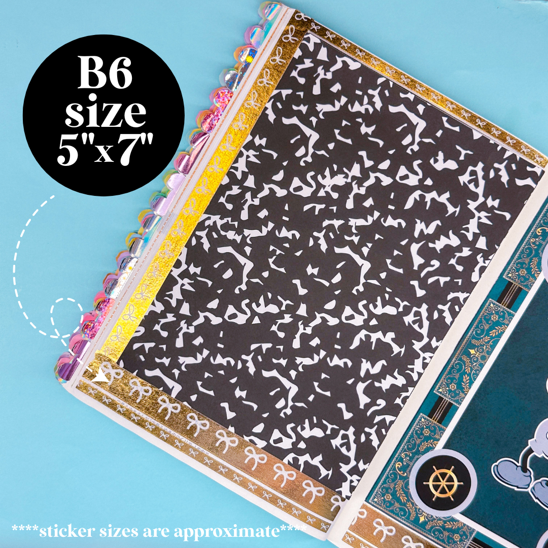 Journaling Paper Sticker - 5x7 Full Page Background Stickers (Composition)