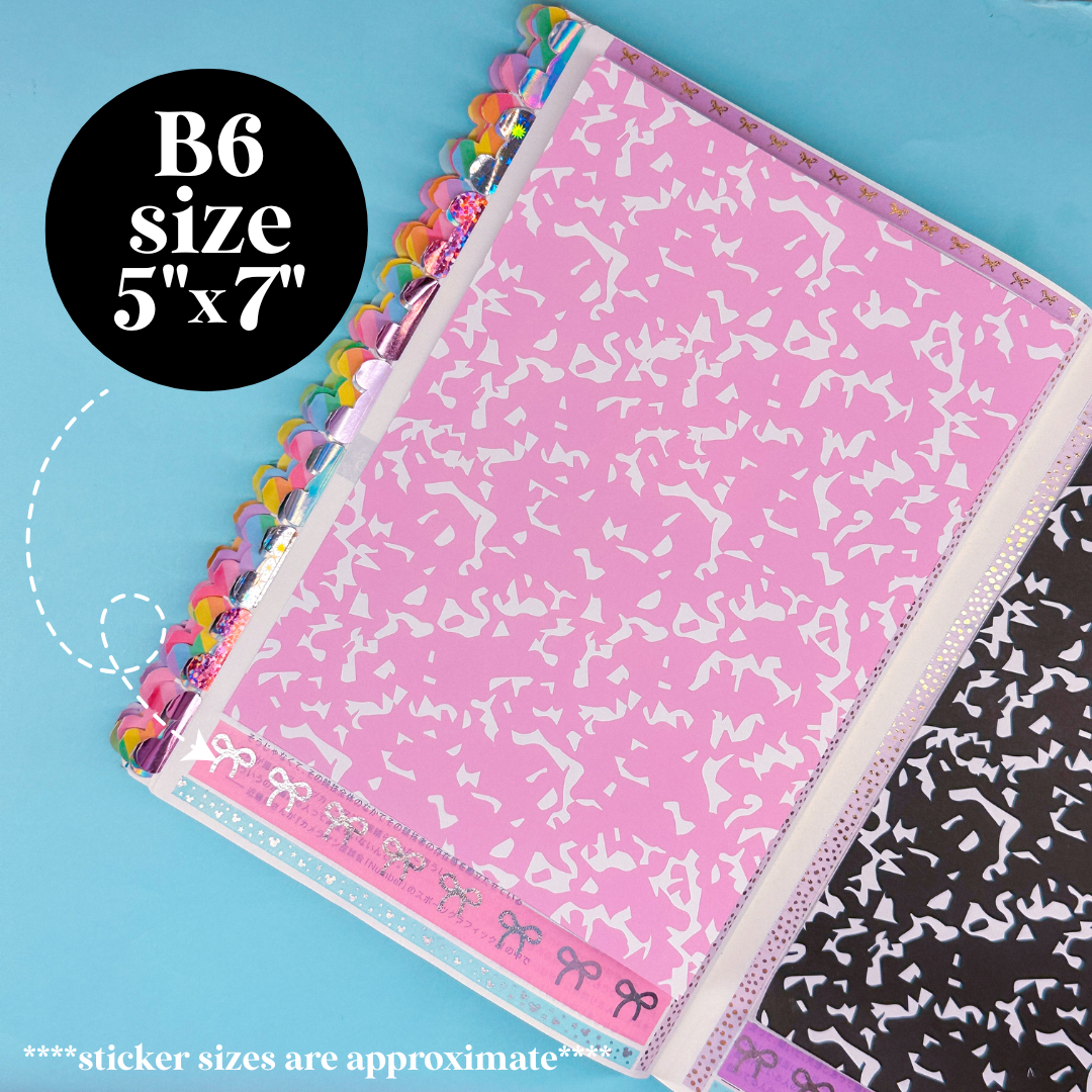 Journaling Paper Sticker - 5x7 Full Page Background Stickers (Composition)