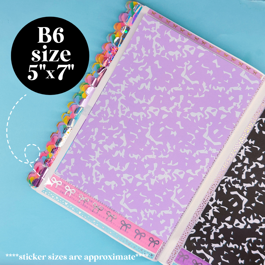 Journaling Paper Sticker - 5x7 Full Page Background Stickers (Composition)