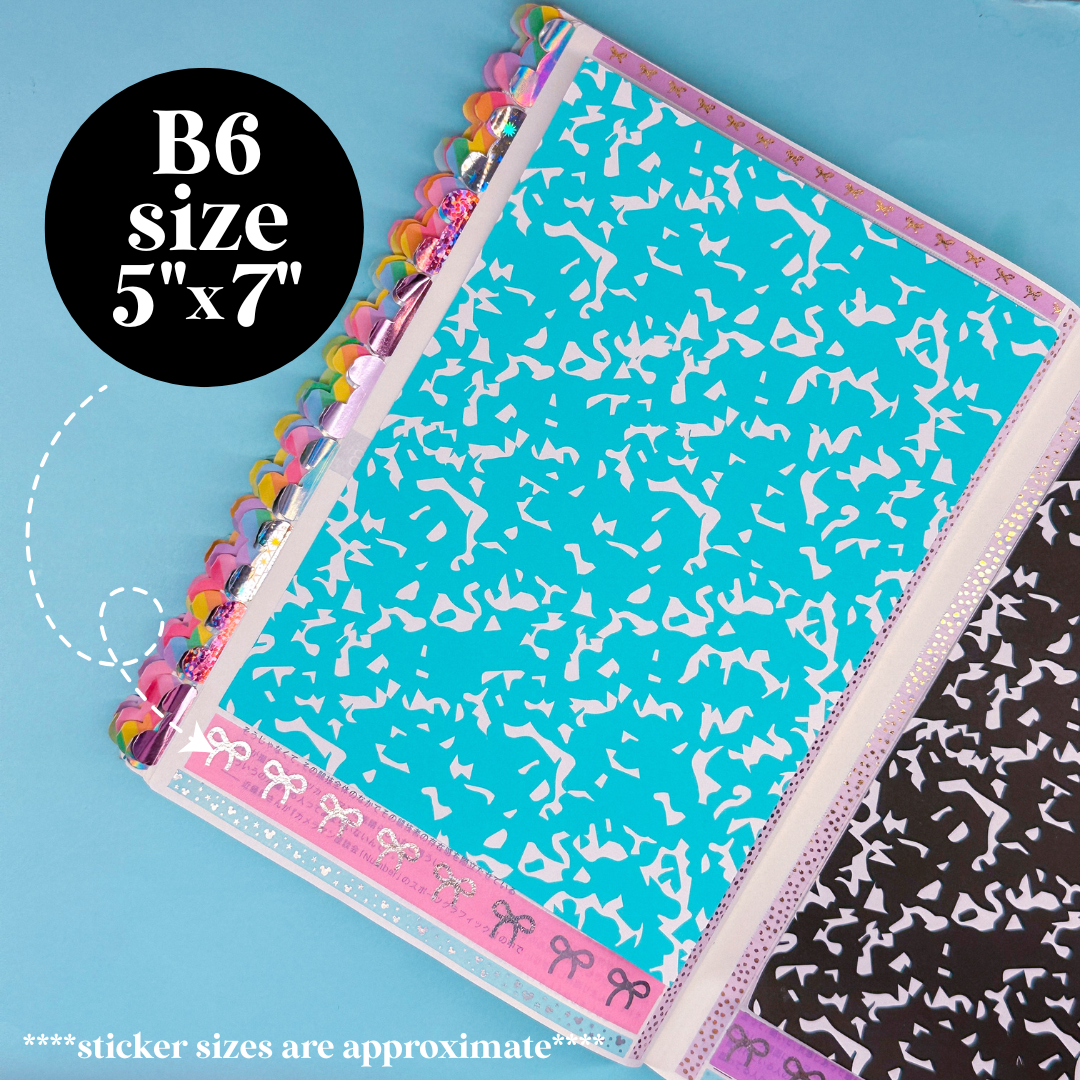 Journaling Paper Sticker - 5x7 Full Page Background Stickers (Composition)