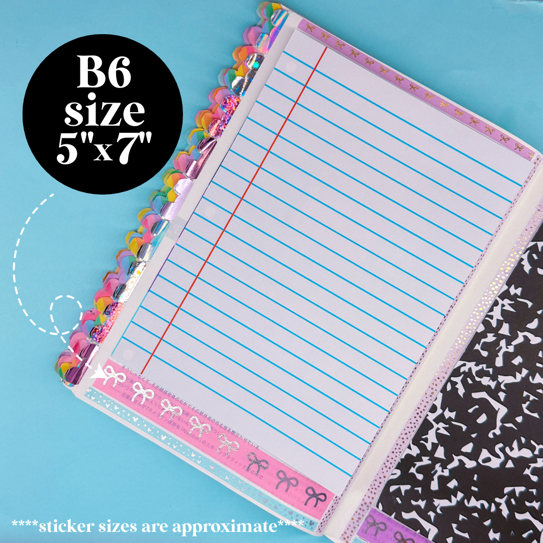 Journaling Paper Sticker - 5x7 Full Page Background Stickers (Composition)