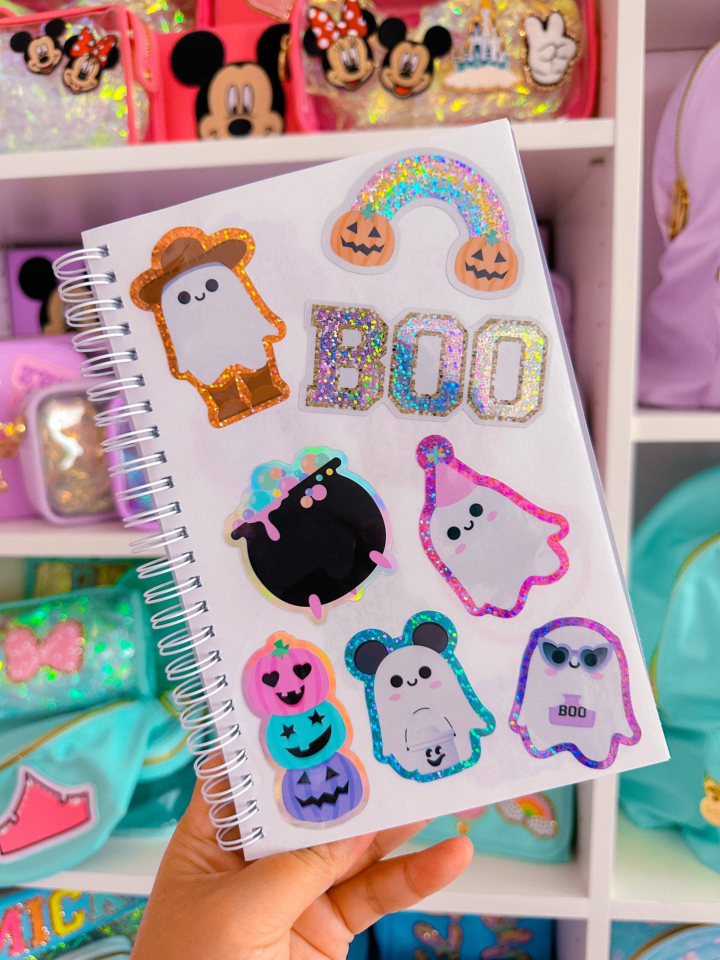 Glitter Waterproof Sticker - Pastel BOO Varisty Letter