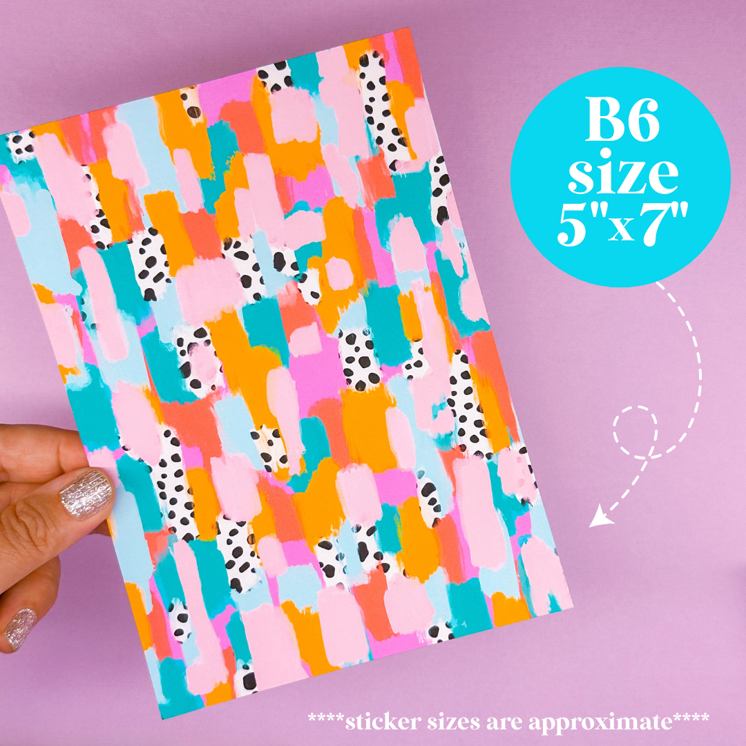 Journaling Paper Sticker - 5x7 Full Page Background Stickers (Cheery)