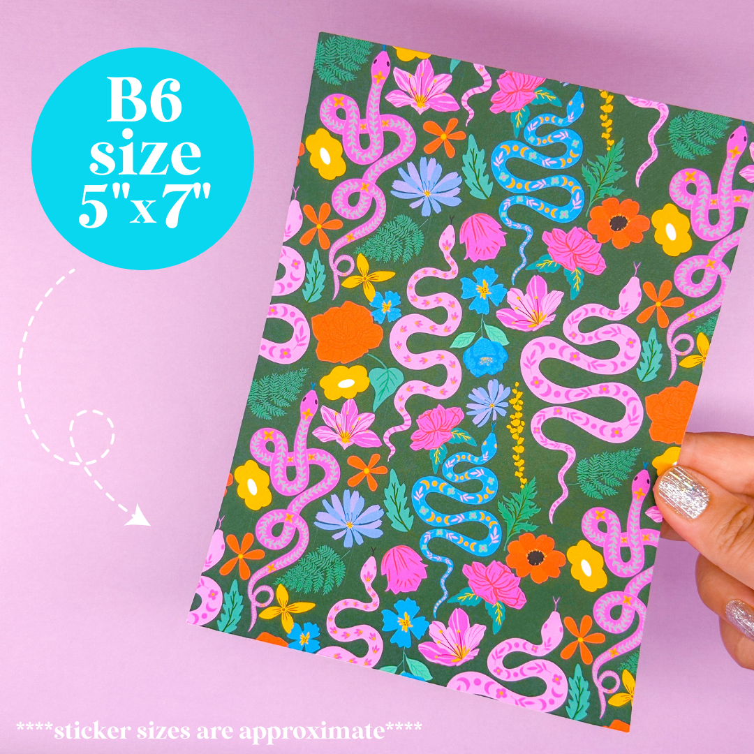 Journaling Paper Sticker - 5x7 Full Page Background Stickers (Cheery)