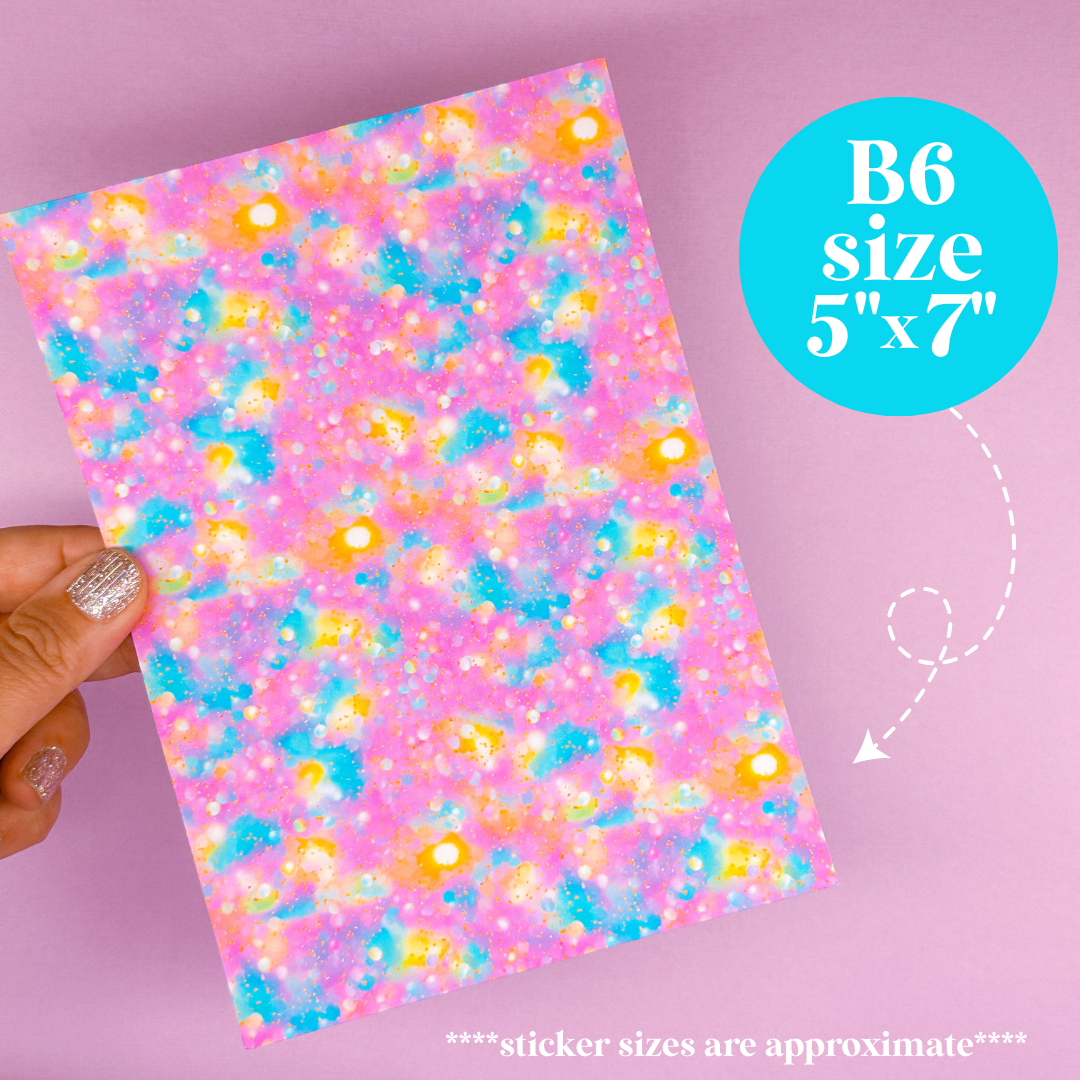 Journaling Paper Sticker - 5x7 Full Page Background Stickers (Cheery)