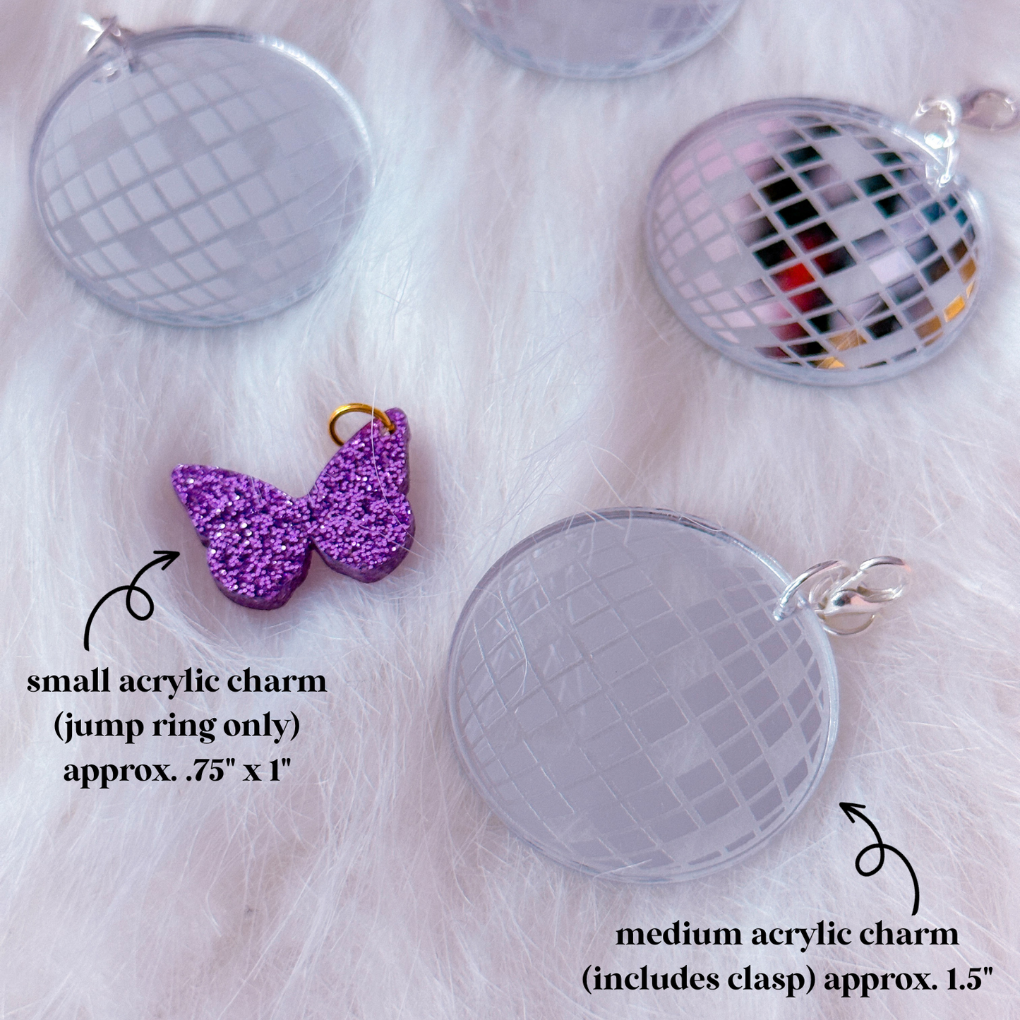 Acrylic Charm - Medium Disco Ball