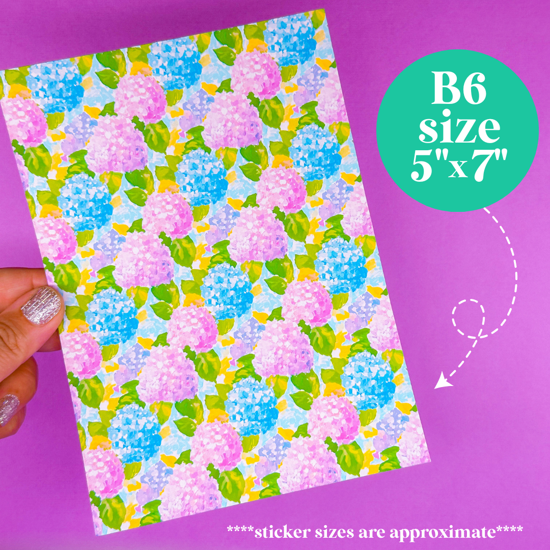 Journaling Paper Sticker - 5x7 Full Page Background Stickers (Florals)