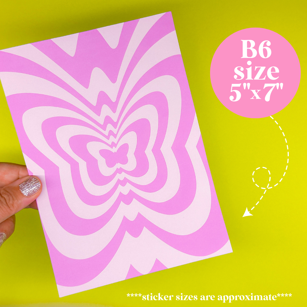 Journaling Paper Sticker - 5x7 Full Page Background Stickers (GROOVY)