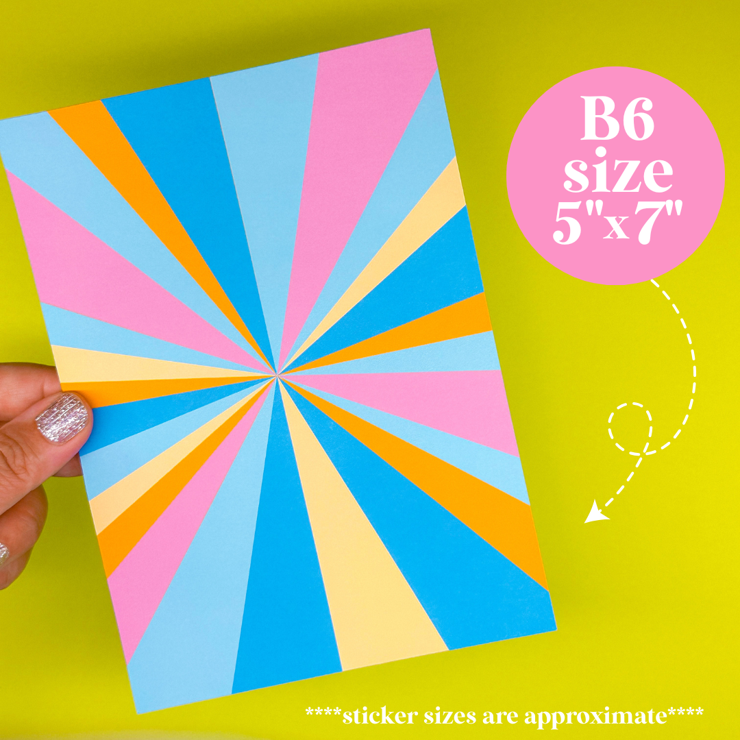 Journaling Paper Sticker - 5x7 Full Page Background Stickers (GROOVY)