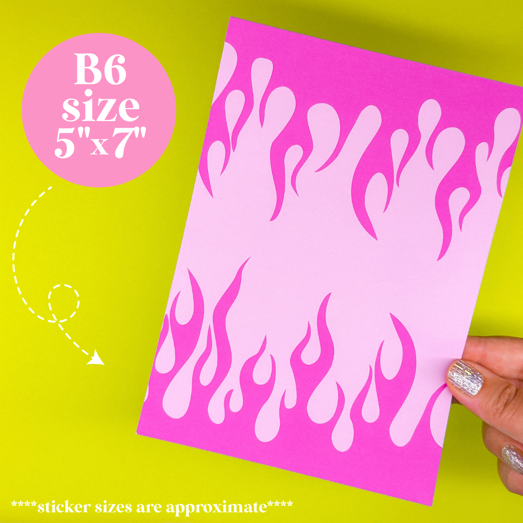 Journaling Paper Sticker - 5x7 Full Page Background Stickers (GROOVY)