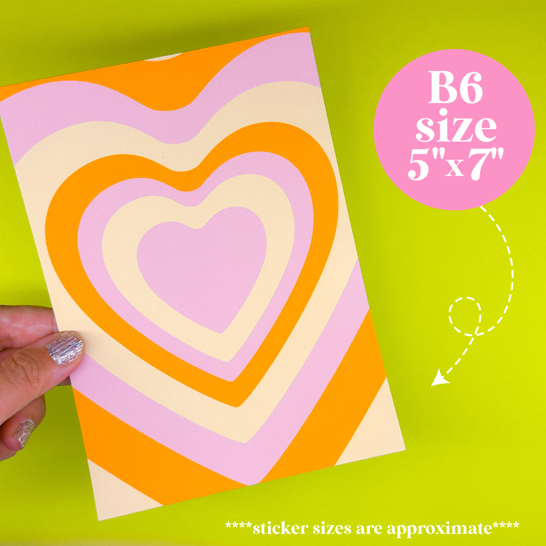 Journaling Paper Sticker - 5x7 Full Page Background Stickers (GROOVY)