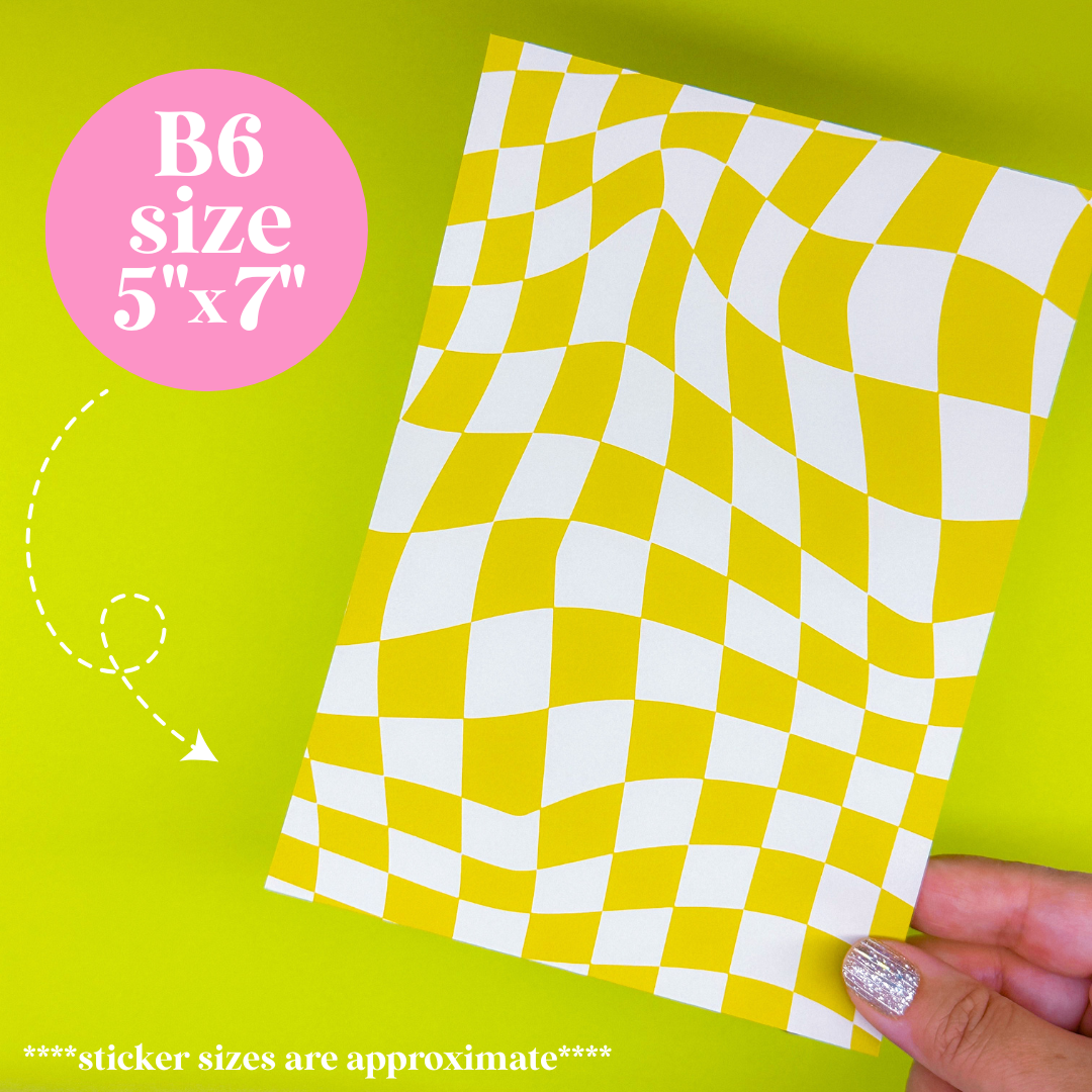 Journaling Paper Sticker - 5x7 Full Page Background Stickers (GROOVY)