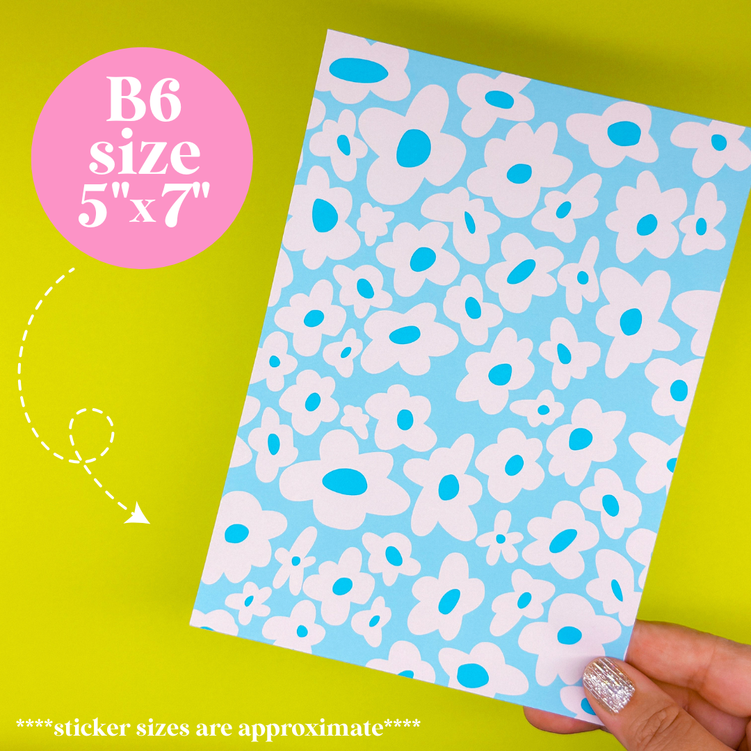 Journaling Paper Sticker - 5x7 Full Page Background Stickers (GROOVY)
