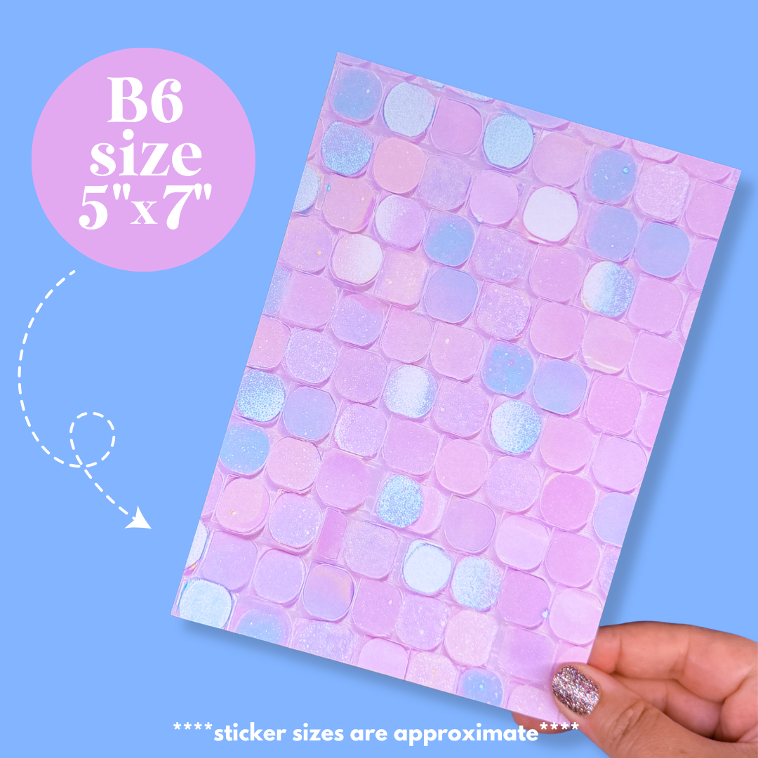 Journaling Paper Sticker - 5x7 Full Page Background Stickers (Pink Iridescent)