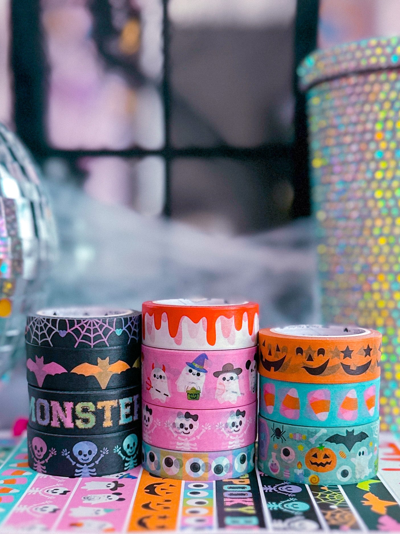10MM Washi Tape - Pastel Spiderwebs