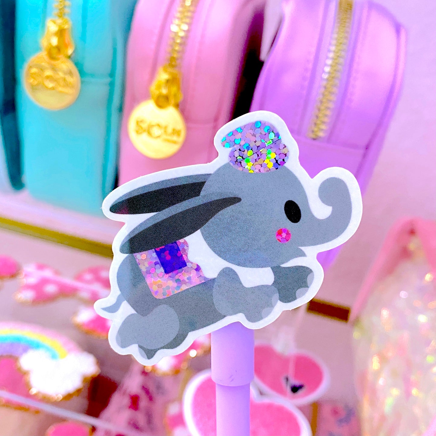 WATERPROOF Sticker - Purple Elephant