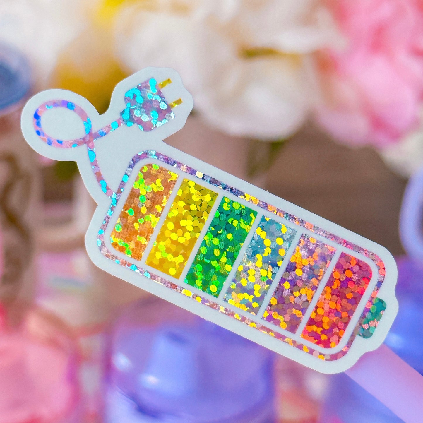 Waterproof Sticker - Rainbow Battery