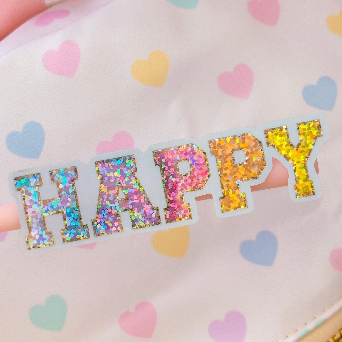 Waterproof Sticker - (Varisty Letter) HAPPY