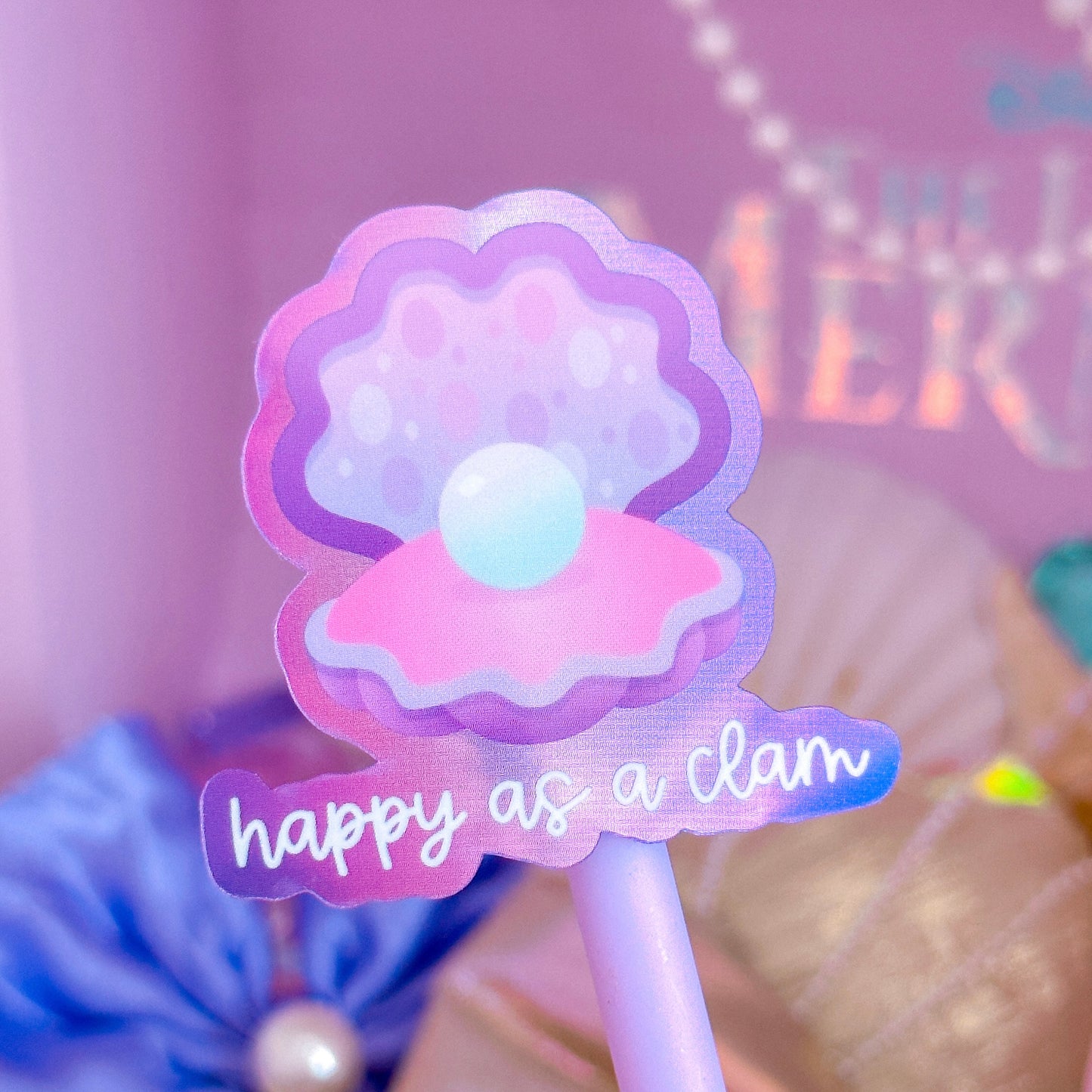 Waterproof Sticker - Happy Clam