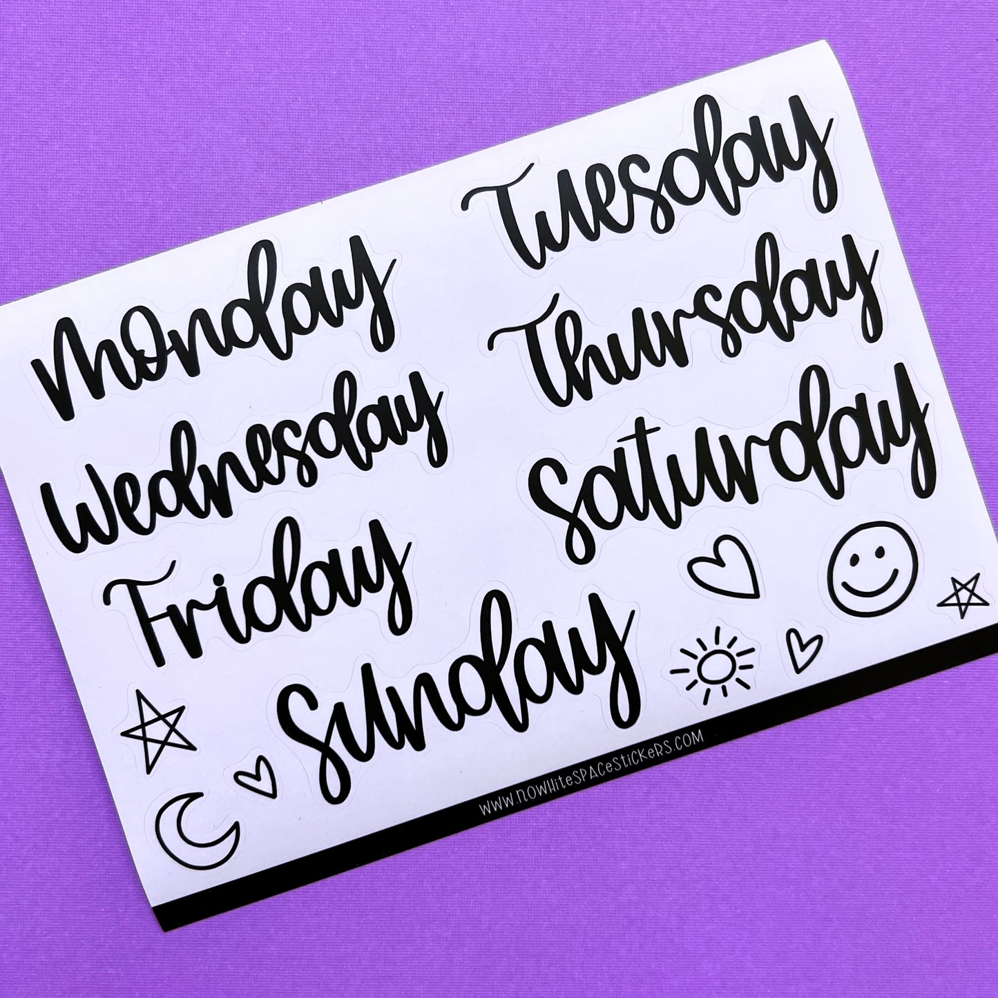 Journaling Hand-lettered Script Stickers - DAYS